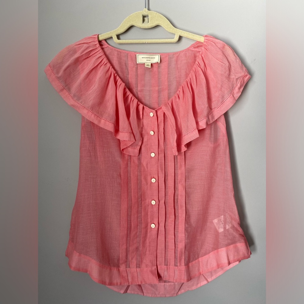 Anthropologie Moulinette Soeurs Flowy Silk Top- Size 4